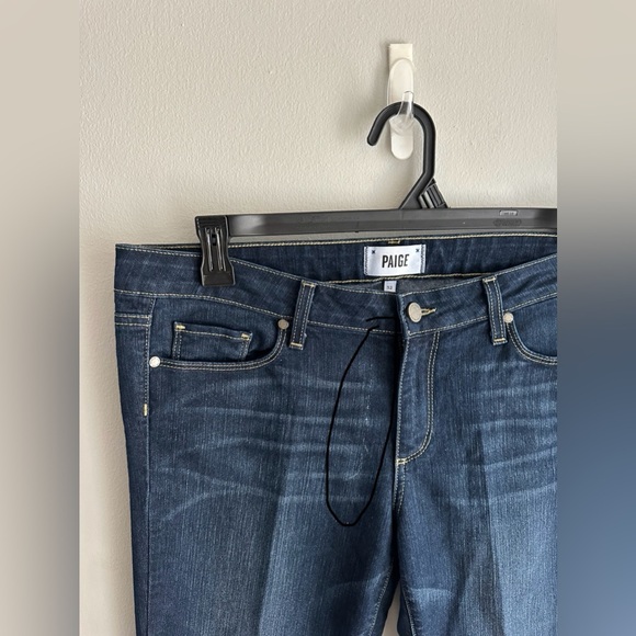 Paige Canyon Baby Boot Jeans Mid Rise Dark Wash Blue Size 32 - Picture 2 of 11